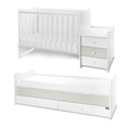 Letto MAXI PLUS NEW white+milky green Variante В /letto per adolescenti; letto per bambini con mobiletto multifunzionale / *in questa variante il letto può essere utilizzato contemporaneamente da due ragazzi/